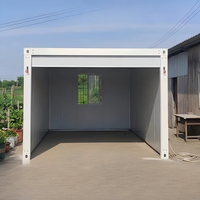 Garage préfabriqué en conteneur de 20 pieds, abri de stockage modulaire détachable avec porte enroulable, atelier portable pour voitures et équipements