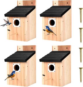 Nichoir rustique en bois massif et maison pour colibris, écologique, multifonctionnel, décoration extérieure, artisanat en bois - Product Image 2