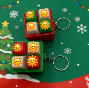 Luckykoo Christmas Stress-relieving Glowing Voice Button Children's Toys Four-<b>key</b> Press Bag Pendants Couple <b>Key</b> <b>Chains</b> <b>Car</b> <b>Keys</b> - Product Image 3