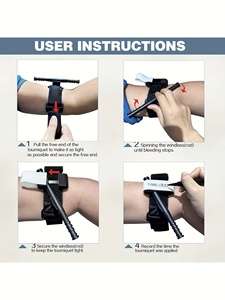 Suministros Médicos, Torniquete Táctico Desechable Gen 7 para Primeros Auxilios en Emergencias al Aire Libre para Detener Hemorragias - Product Image 3