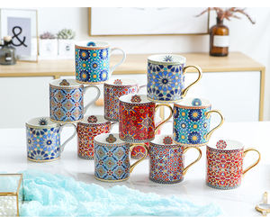 Juego de tazas y platillos de café expreso de cerámica con logotipo personalizado, Mini juego de tazas de cerámica de café con leche de porcelana promocional con logotipo personalizado de La AI-MICH - Product Image 1