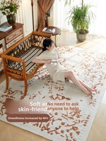 Tapis artisanal en pure laine de Nouvelle-Zélande, style rétro légèrement vintage, tapis artistique tout en laine pour chambre, canapé, salon, table basse