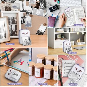เครื่องพิมพ์พกพา Bakoor Mini ขนาด 57x30 มม. แบบพกพา ใช้ความร้อน เชื่อมต่อ Bluetooth สำหรับพิมพ์สติกเกอร์ โน้ต และฉลาก - Product Image 3