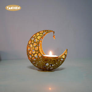 Yachen tempat lilin <span class=keywords><strong>Ramadan</strong></span>, pemegang cahaya teh bulan dudukan lilin bulan dekorasi Lebaran dekorasi meja <span class=keywords><strong>Ramadan</strong></span> 2025 - Product Image 4