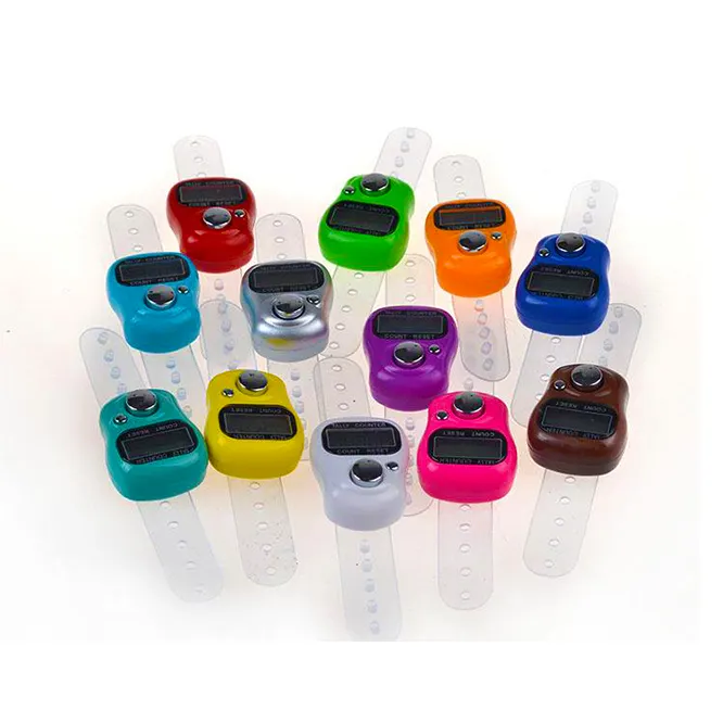 Tragbarer elektronischer digitaler Zähler Mini LCD Hand Fingerring Tally Counter Stitch Marker Kunststoff Reihen zähler
