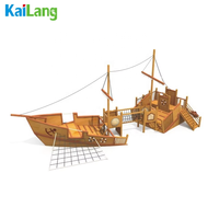 KAILANG Bateau pirate en bois pour enfants, équipement de parc d'aventure extérieur, capacité 1000 kg, 8-16 enfants