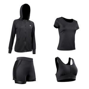 4 Piece <b>Women's</b> Bamboo Breathable Clothing Set Wholesale <b>Sports</b> Wear Quick-dry Fitness Running Set - Product Image 2