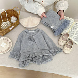 <span class=keywords><strong>Completo</strong></span> alla moda primaverile 2026 per <span class=keywords><strong>bambina</strong></span>, nuovo abbigliamento <span class=keywords><strong>elegante</strong></span> per bambini con maniche in pizzo, finto due pezzi in cotone, vestiti trendy effetto occhio di gatto - Product Image 5