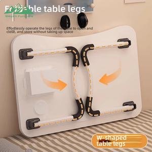 <span class=keywords><strong>Table</strong></span> portable <span class=keywords><strong>pliable</strong></span> en MDF Wayon avec porte-gobelet et support pour téléphone, hauteur réglable pour lit, canapé, bureau - Product Image 2