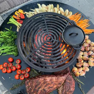 Hot販売Corten Metal Charcoal Burning Fire BBQ Grills Table
