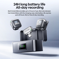 REMAX Kabelloses Lavalier-Mikrofon mit KI-Geräuschunterdrückung, 20m Übertragungsdistanz, 360° °   Omnidirektionales Magnetisches Clip-Digitaldisplay