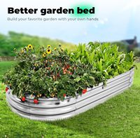 Grand kit de jardinières surélevées en acier galvanisé pour légumes, fleurs et herbes aromatiques