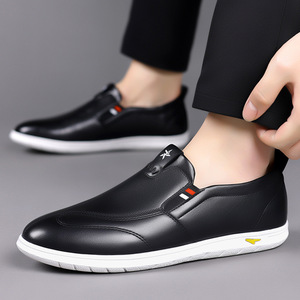 Mocasines Blancos de Piel para Hombre, Estilo Británico, Suela Suave, Casuales de Negocios - Product Image 2