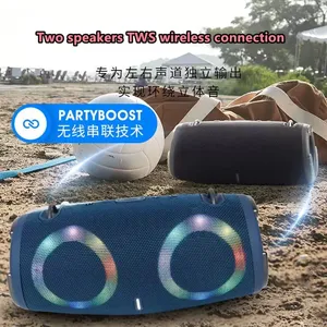 <span class=keywords><strong>Mini</strong></span> haut-parleur portable étanche 100W haute puissance avec micro intégré, lumières LED RGB, subwoofer sans fil pour extérieur - Product Image 5