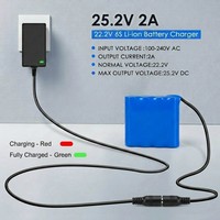 Chargeur de batterie au lithium 25,2 V 2 A, adaptateur de bureau pour packs de batteries Li-ion rechargeables 6S 22,2 V, chargeur de batterie Li-ion 25,2 V 2 A
