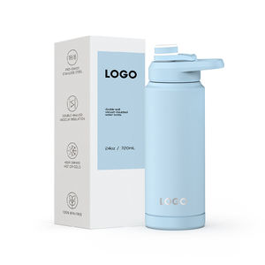 Nuevo frasco de vacío de acero inoxidable de 1L Unisex con botella de agua <span class=keywords><strong>Tumblr</strong></span> con recubrimiento de polvo de goma mate con tapa para festivales al aire libre - Product Image 1