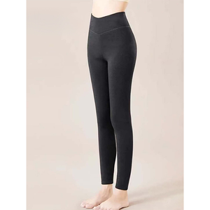 Pantalons d'hiver épais et chauds à haute élasticité en gros, chauffage du genou et de l'abdomen, leggings sans couture en velours plus épais, coupe ajustée pour femmes - Product Image 1