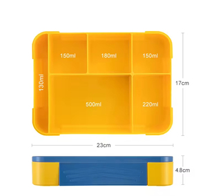 Square 1-3L Leakproof <b>Plastic</b> Bento <b>Box</b> for Kids Customized Single Tier Takeaway <b>Lunch</b> Container - Product Image 4