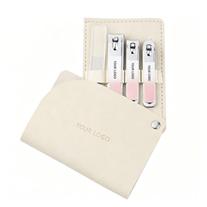 Ensemble de coupe-ongles personnalisé avec logo, en cuir PU, en acier inoxydable, ensemble de haute qualité de quatre pièces avec lime à ongles, <span class=keywords><strong>cadeau</strong></span> - Product Image 5