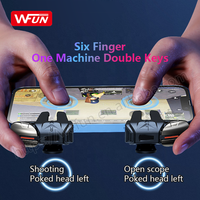 Manette de jeu mobile G21 haute sensibilité avec déclencheur métallique à six doigts pour tir et ciblage, compatible Android et iOS pour PUBG
