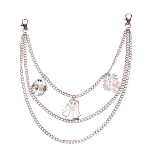 Cadena de cintura multicapa de aleación de zinc con diseño de fantasma de dibujos animados de Halloween, unisex, para pantalones, faldas y vaqueros - Product Image 5