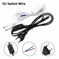Câble d'alimentation avec interrupteur 303 à bouton, prise EU blanc/noir, câble 2 broches pour lampe de bureau, rallonge avec interrupteur AC 220V