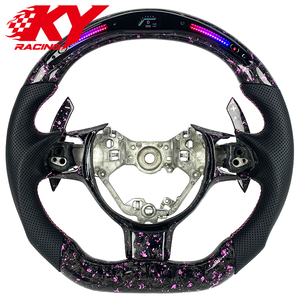Volante deportivo LED de fibra de carbono forjado rosa personalizado con levas de cambio, adecuado para Toyota 86 GT86 GR86 Subaru BRZ - Product Image 1