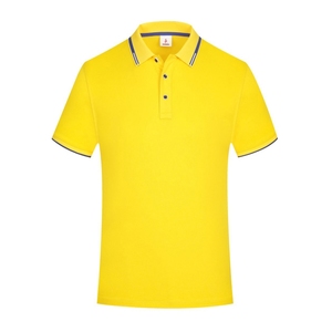 Polo à manches courtes bleu marine, couleur unie, respirant, tricoté, coupe classique, vêtements décontractés pour hommes - Product Image 4