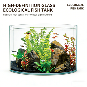 Acuario Rectangular Ecológico de Vidrio HD Curvado en Caliente, <span class=keywords><strong>Precio</strong></span> de Fábrica, para Peces Dorados, Bettas, <span class=keywords><strong>Guppys</strong></span>, Tortugas, para Escritorio o Sala de Estar - Product Image 6