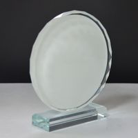 Plaque de trophée en cristal rond HBL avec bord biseauté, revêtement par sublimation, pour impression par transfert thermique, souvenir
