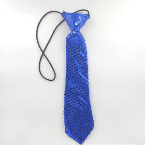 Cravates brodées Styles décontractés scintillants scène correspondant élastique cravate réglable Polyester solide smoking hommes cravate à paillettes pour la fête - Product Image 2