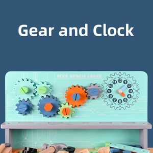 Banc à outils pour enfants, <span class=keywords><strong>jouet</strong></span> de jeu d'imitation, banc d'<span class=keywords><strong>atelier</strong></span> avec ensemble d'outils, banc de construction en bois, <span class=keywords><strong>jouet</strong></span> - Product Image 6