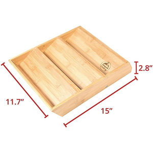 Bamboo <b>Spice</b> <b>Rack</b> Three Tier Wooden Condiment Storage <b>For</b> Kitchen Eco Friendly Rustic Design - Product Image 5