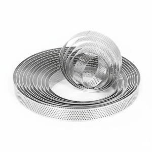 Moule à pâtisserie en métal Anneau à gâteau rond antiadhésif en acier inoxydable Anneaux à tarte perforés Anneaux à tarte ronds - Product Image 2