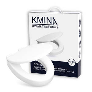 Rehausseur de siège de toilette (7,5 cm) en Duroplast, Rehausseur de siège de toilette pour adultes avec couvercle KMINA K30040 - Product Image 4