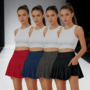 Oferta en Temu: 4 Piezas de Falda-Pantalón Deportiva para Mujer, Cintura Alta, Fluida, para Golf, Tenis, con Bolsillos, Ropa Deportiva Informal para Correr - Product Image 2