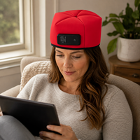 Topi Perawatan Kulit Kepala LED Merah yang Dapat Dipakai, Ringan, Dapat Diisi Ulang, Perangkat Perawatan Rambut, Produsen OEM Label Pribadi