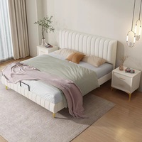 Kingsize-Bett dunkelblaues Stoff Samtbett Kingsize mit Matratze
