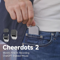 Mini Ratón Inalámbrico Inteligente AI Cheerdots 2 con USB, Magnético, Desmontable, Óptico, Diseño Ergonómico, Carga Inalámbrica para Modo Dual Intercambiable