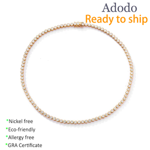 Collana <span class=keywords><strong>Tennis</strong></span> in Moissanite all'Ingrosso, Catena 3mm 0.1ct Bubble VVS1 con Certificato GRA, <span class=keywords><strong>Gioielli</strong></span> in Argento 925 per Donne, Uso Quotidiano - Product Image 1