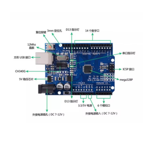Carte de développement HKST ATMEGA328P ATMEGA328P-AU SMD CH340 version améliorée MCU R3, module microcontrôleur, kit d'étude DIY pour étudiants - Product Image 2