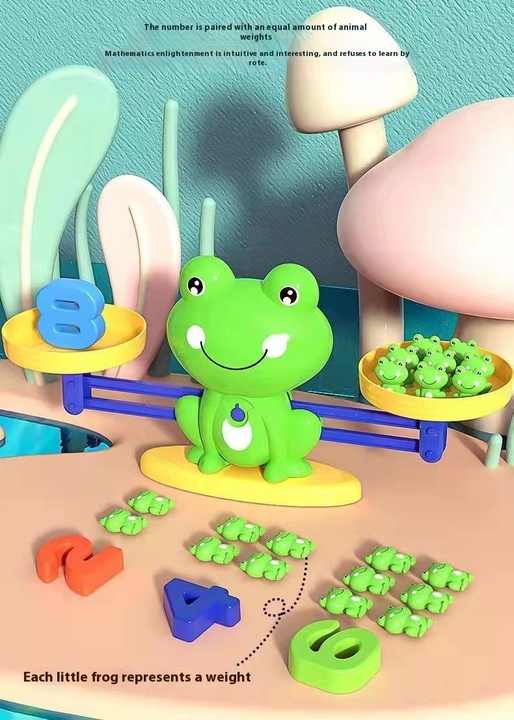 BJQ Child Digital Frog Balance Toy Early Educational Intellectual Development Plastic Baby Cognitive Logical Thinking Training