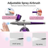 Kit de compresseur d'aérographe portable en métal avec couleur personnalisée pour le nail art et la peinture sur gâteaux