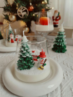 Handgefertigte Weihnachtskerzen in Apfelbaum- und Weihnachtsmann-Form, Kreative Geschenke, Grenzüberschreitender Großhandel, Dekorative Ornamente