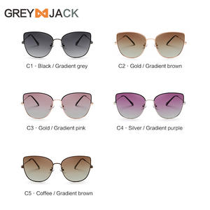 Gafas de sol Greyjack Cat Eye para mujer, montura metálica, doradas, UV400, a la moda, para salidas y fiestas - Product Image 5