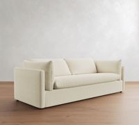 Canapé compressé moderne pour salon, avec accoudoirs carrés, coussins cylindriques amovibles en mélange de duvet, structure en bois massif