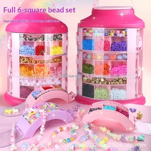 สินค้าใหม่ข้ามพรมแดน ชุดทำสร้อยคอเชือกถักลูกปัดพลาสติก DIY สำหรับเด็ก ของเล่นบทบาทสมมติ สำหรับเด็กอายุ 7-14 ปี - Product Image 2