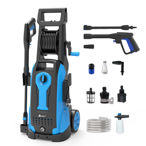 آلة غسيل بالضغط المائي الساخن احترافية مع منظف أسطح ونفاث مائي لغسيل السيارات - Product Image 1