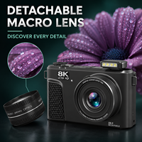 Fotocamera Digitale 88MP 8K con Schermo Flip da 3.0 Pollici a 180°, Zoom 18X, F2.4, WiFi, Selfie, Vlog, Rilevamento Volto, Riconoscimento Scenari AI, Ricarica Rapida Type-C