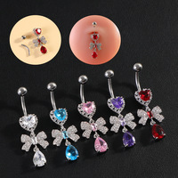 Nouvel amour zircone nombril anneau en acier inoxydable arc nombril ongles Sexy nombril anneau ventre Piercing Piercing bijoux